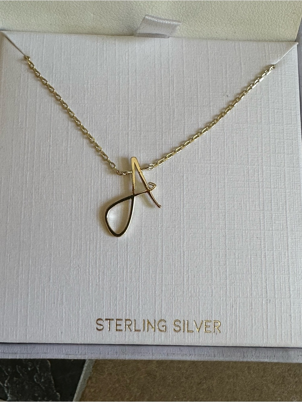 Rachel Zoe Gold Over Sterling Silver Initial Necklace - A